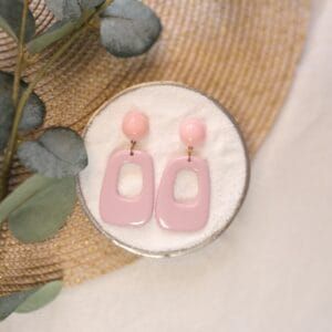 Elena - Retro oorbellen in pastelkleuren wit, groen en roze