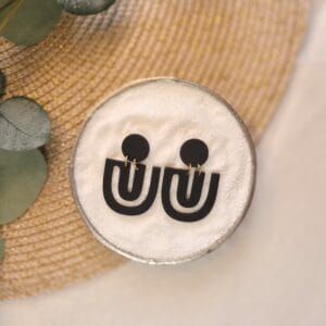 Grace - Organisch gevormde zwarte oorbellen