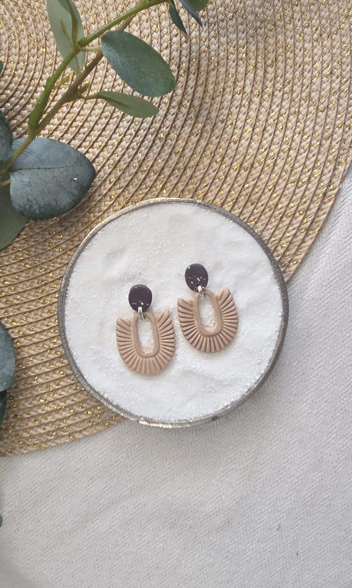 Gwen - Oorbellen met zachte bruintinten (mat of glitter)