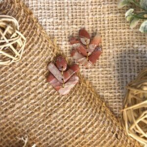 Rose- Prachtige roze oorbellen met marmereffect