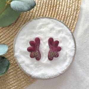 Zoe - Paarse statement oorbellen met glitter